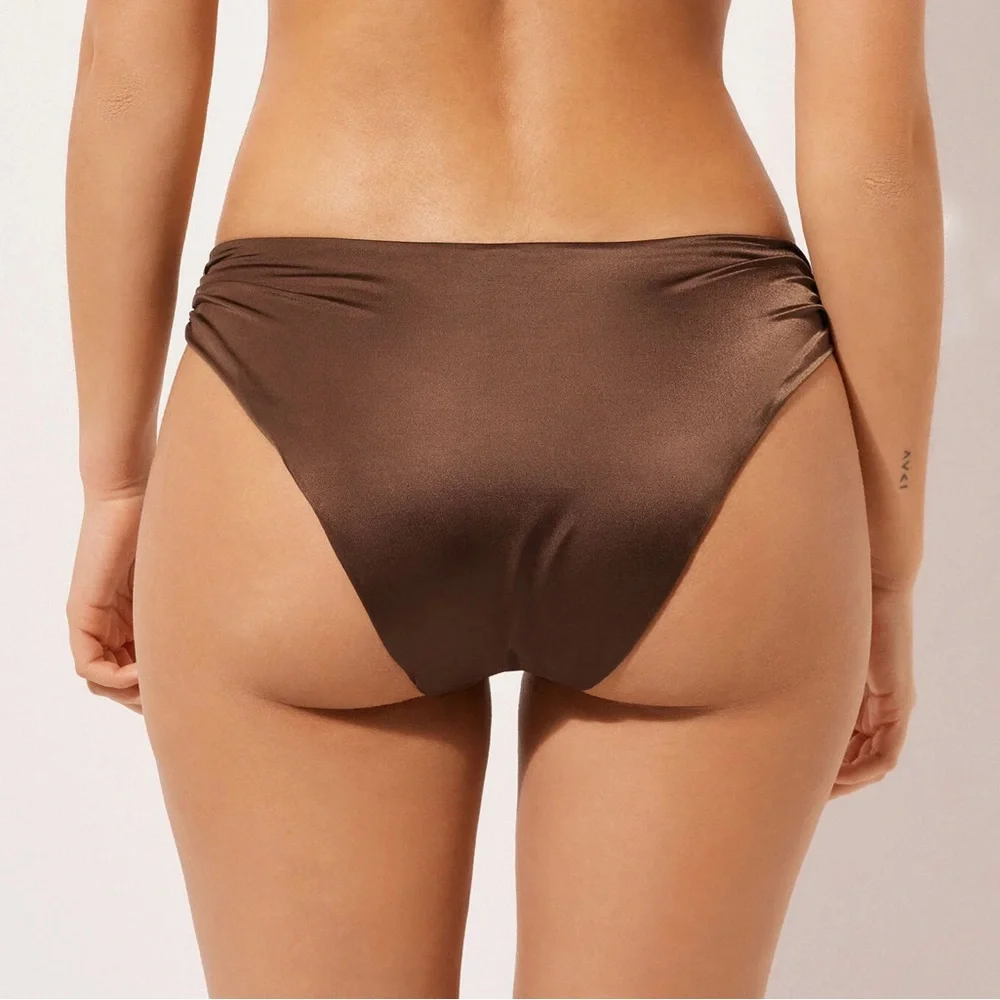 Calze Donia Swimsuit Bottoms Shiny Satin Size Small